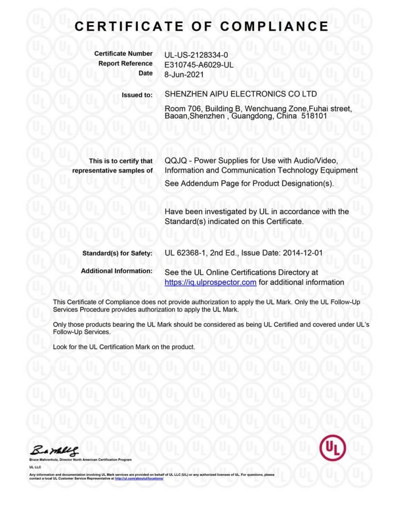 SAW24A series cUL certificate 0001
